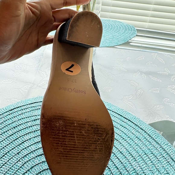 See By Chloe Black Heeled Boots with Tan Sole - Picture 11 of 15